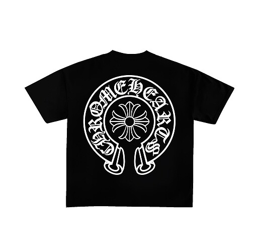 Siyah Oversize Chrome Hearts Tee