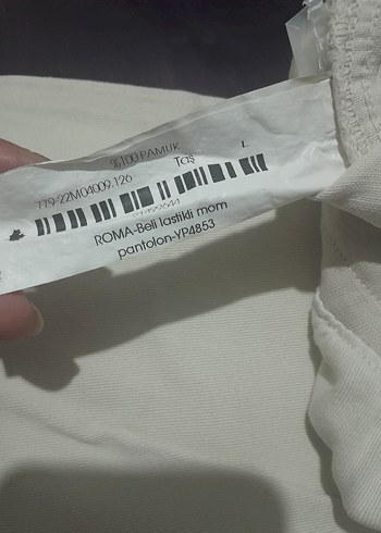 40 Beden beyaz Renk Beyaz Keten Midi Kadın Pantolon