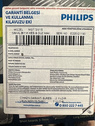 Beden Renk Philips 14'ü 1 arada erkek bakım seti MG7720