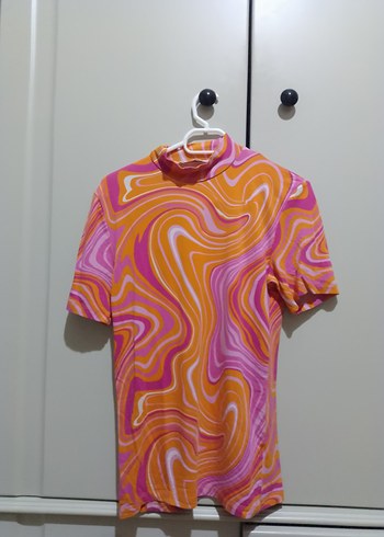 Kadın Çok Renkli Tie-Dye Kısa Kollu Bluz