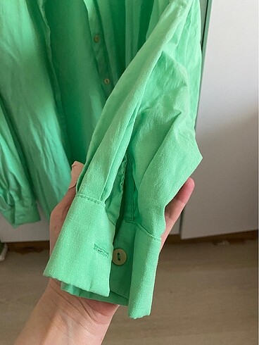 xl Beden Yeşil oversize gömlek