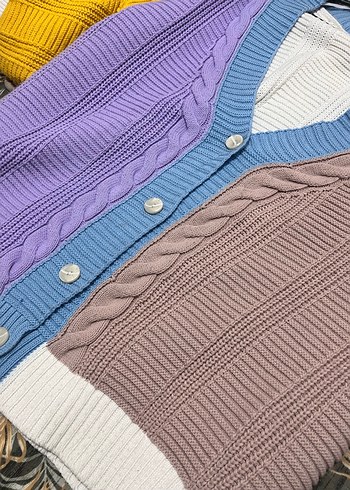 Pastel Renkli Kadın Örme Hırka - Görsel 4