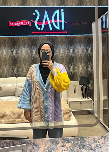 Pastel Renkli Kadın Örme Hırka - Görsel 5