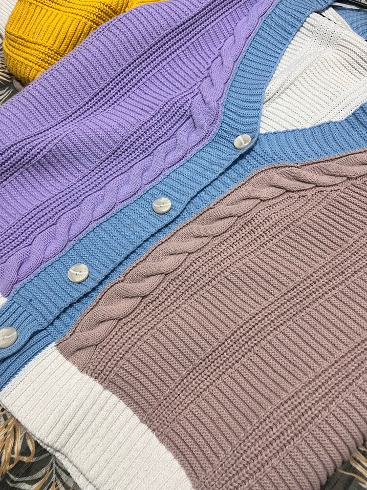 Pastel Renkli Kadın Örme Hırka - Görsel 4