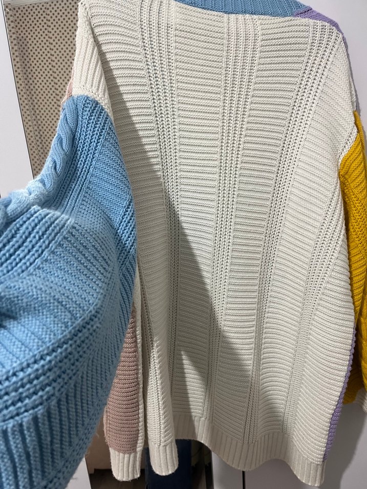 Pastel Renkli Kadın Örme Hırka - Görsel 3