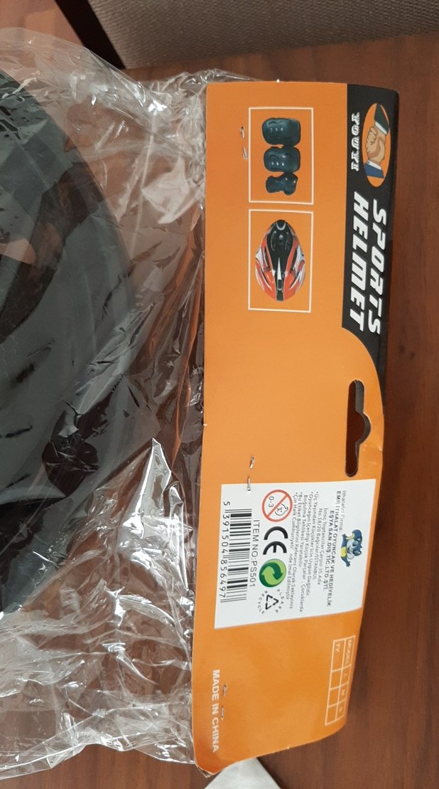 Çocuk için Sarı Desenli Biker Kask Velcro'lu - Görsel 4