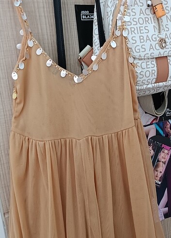 s Beden altın Renk Jennifer Taylor Askılı Şık Bluz