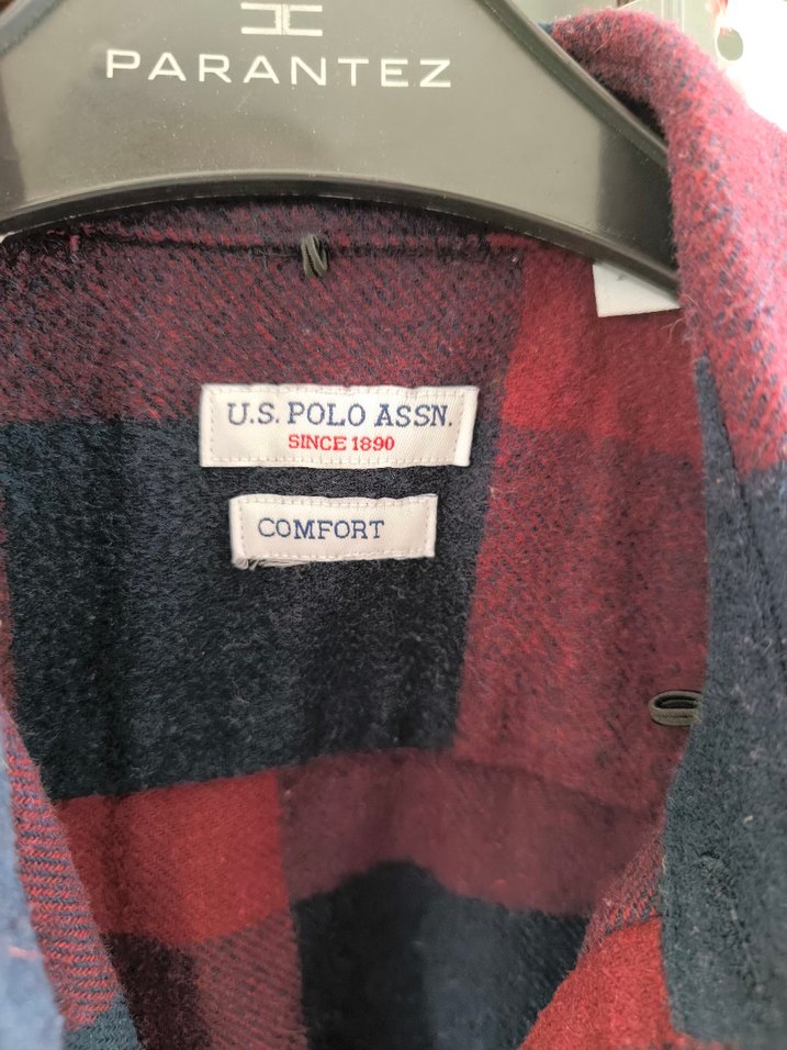U.S. POLO ASSN erkek çocuk Bordo Siyah Kareli Gömlek - Görsel 2
