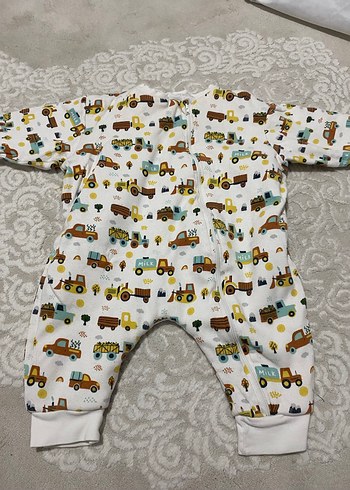Renkli Baskılı Fermuarlı Bebek Tulum