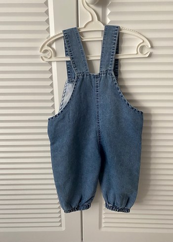 Nakışlı Mavi Kot Erkek Çocuk Salopet - Görsel 4