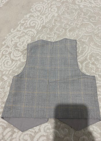 Gri Düğmeli Çocuk Yelek ve Pantolon Takımı - Görsel 5