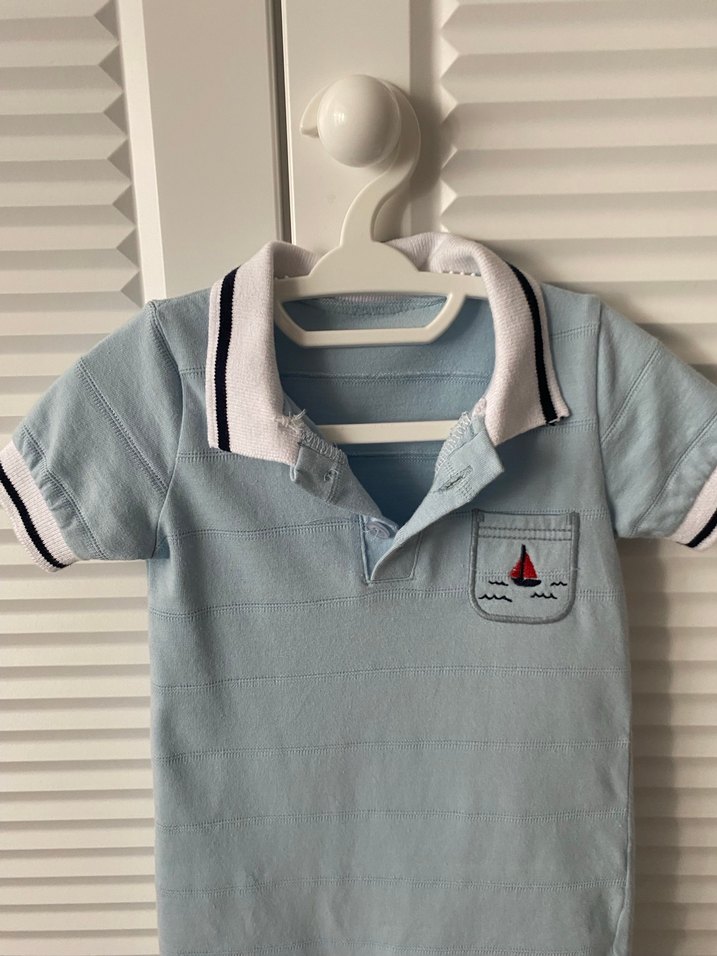 Mavi Düğmeli Bebek Tulum - Görsel 2