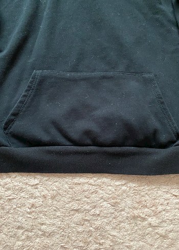 Siyah Kapüşonlu Kadın Sweatshirt - Görsel 2