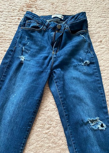 Kadın Mavi Normal Boy Kot Pantolon - Görsel 2