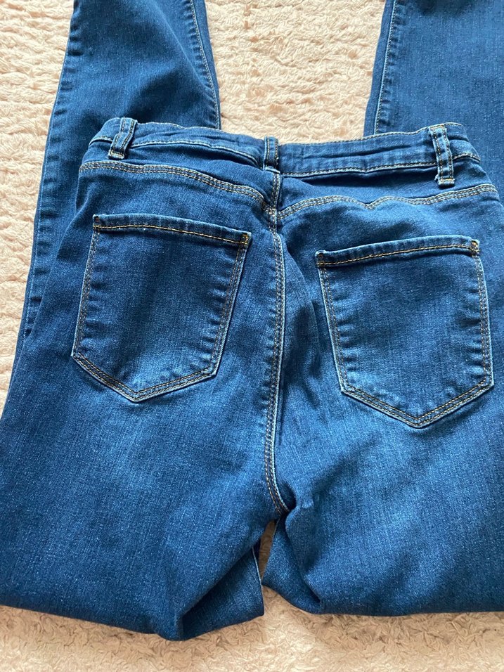 Kadın Mavi Normal Boy Kot Pantolon - Görsel 4