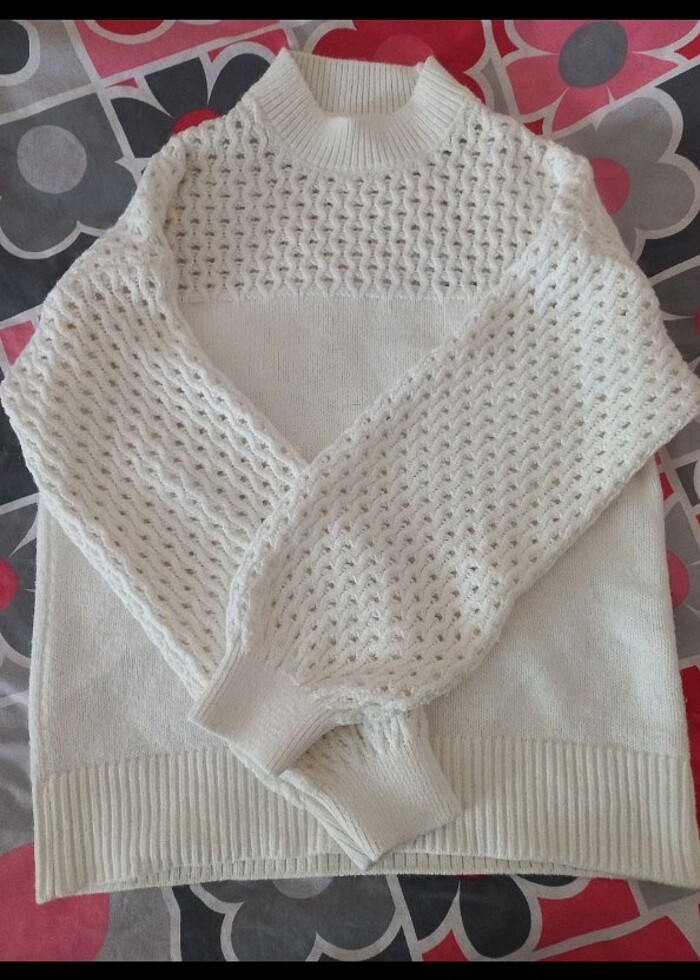 Mavi marka ekru kazak - Görsel 4