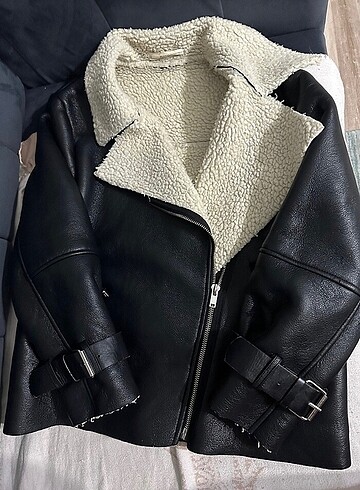 m Beden mango kürklü biker ceket