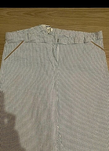 38 Beden çizgili kumaş pantolon 