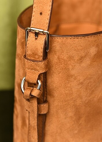 Beden camel Renk - PRADA - Mini Suede Bucket Bag