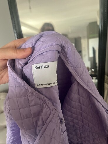 xs Beden Lila renk kapitone berska mont