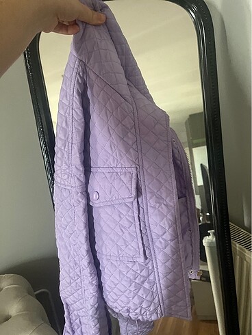 Bershka Lila renk kapitone berska mont