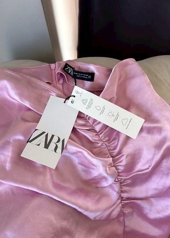 Zara Pembe Drapeli Uzun Hamile Eteği