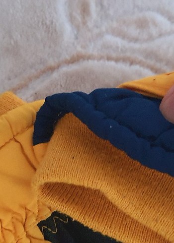 Sarı Erkek Eldiveni, Nakışlı, Cırt Cırtlı - Görsel 3