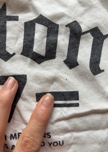 Beyaz Baskılı Kısa Kollu Tişört - Görsel 2