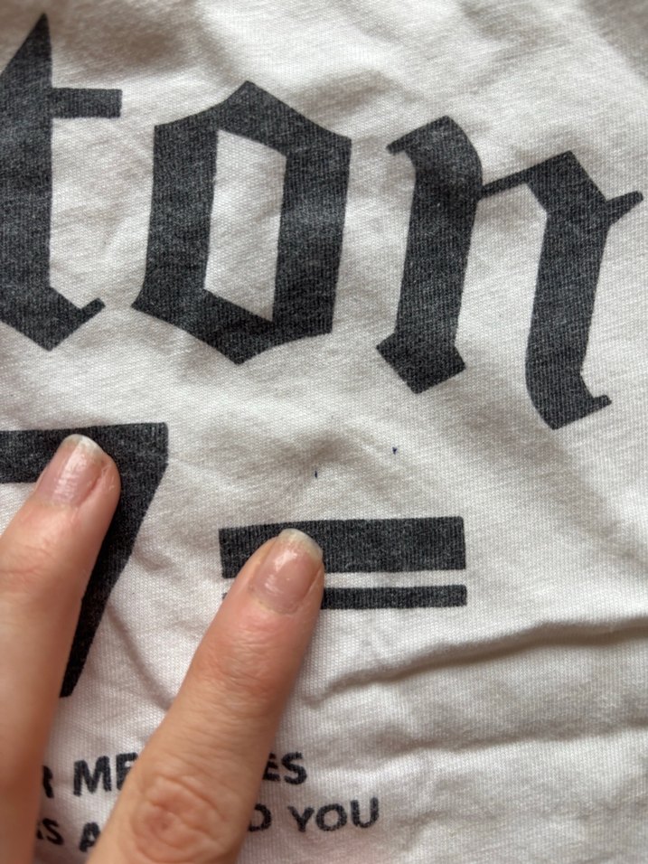 Beyaz Baskılı Kısa Kollu Tişört - Görsel 2