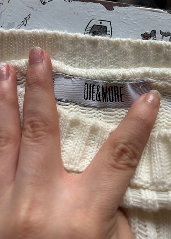 Beyaz Örgü Kadın Crop - Görsel 2