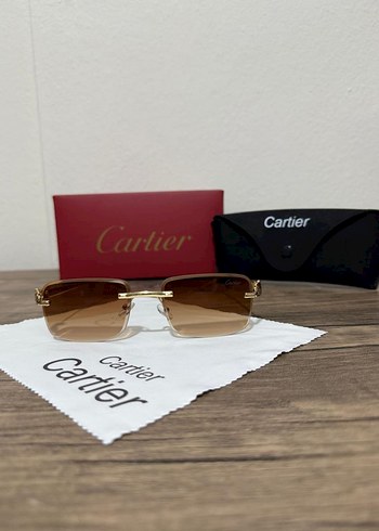 Cartier Bej Parlak Payetli Kadın Güneş Gözlüğü
