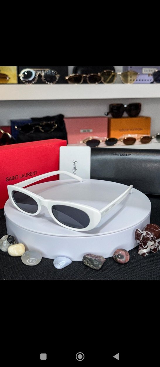 Beyaz Minimalist Kadın Güneş Gözlüğü - Görsel 2