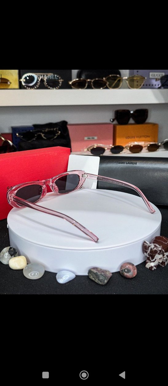 Şeffaf Pembe Saint Laurent Kadın Güneş Gözlüğü - Görsel 2