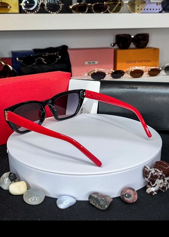 Kırmızı Vintage Kadın Güneş Gözlüğü - Görsel 2