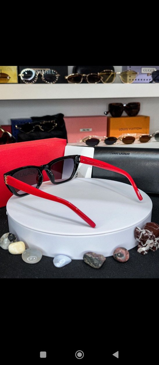 Kırmızı Vintage Kadın Güneş Gözlüğü - Görsel 2