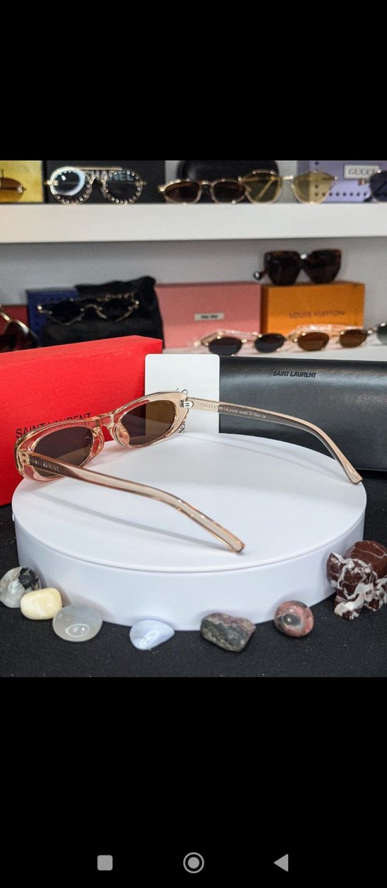 Bej Transparan Saint Laurent Kadın Güneş Gözlüğü - Görsel 2