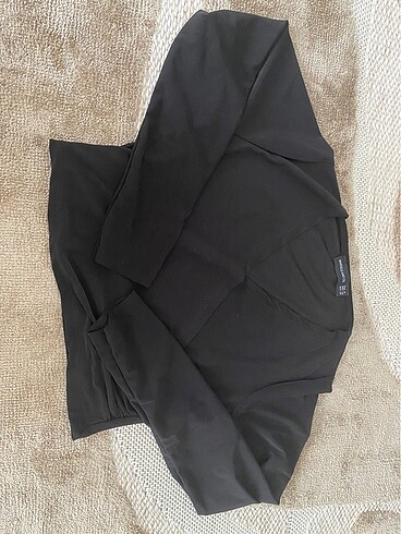 m Beden siyah Renk Jarse kumaş büzgülü mini etek crop bluz takım