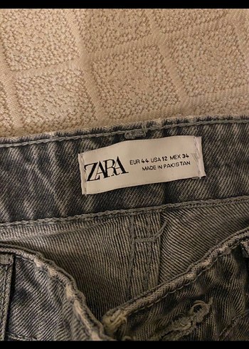 Zara Gri Kadın Bol Kesim Midi Boy Kot Pantolon