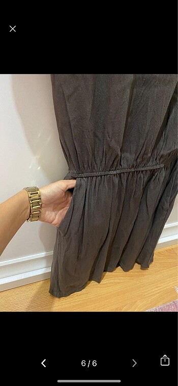 Kahverengi elbise - Görsel 6