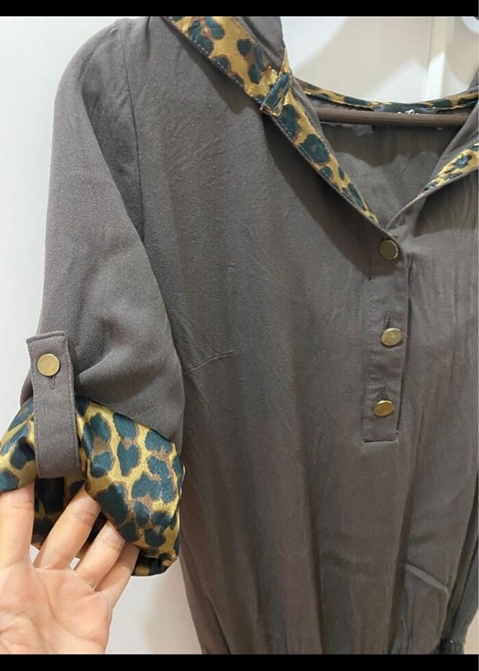 Kahverengi elbise - Görsel 2