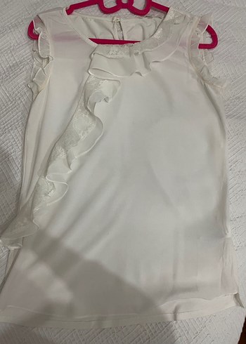 Fırfırlı Beyaz Kadın Bluz - Görsel 6
