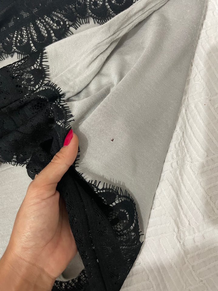 Gri Dantel Detaylı Askılı Kadın Atlet - Görsel 4