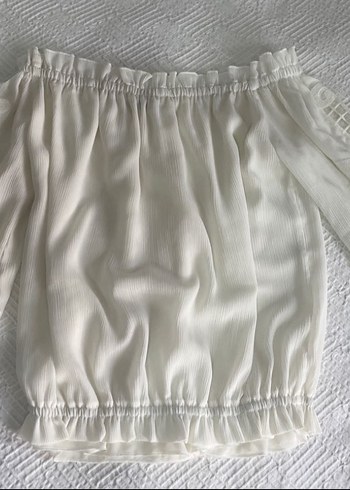 Dantel Detaylı Beyaz Straplez Bluz - Görsel 6