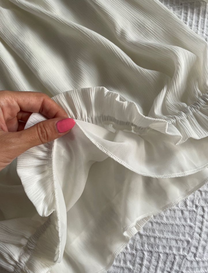 Dantel Detaylı Beyaz Straplez Bluz - Görsel 3