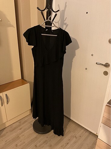 OXXO siyah midi elbise