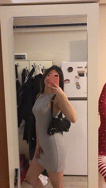 s Beden gri Renk BERSHKA mini elbise