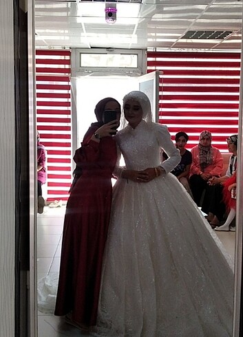 40 Beden bordo Renk Abiye