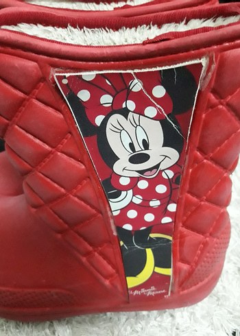 Kız Çocuk Kırmızı Kürklü Minnie Bot - Görsel 2