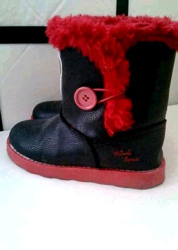 Kızlar için Kırmızı Kürklü Minnie Desenli Bot - Görsel 3