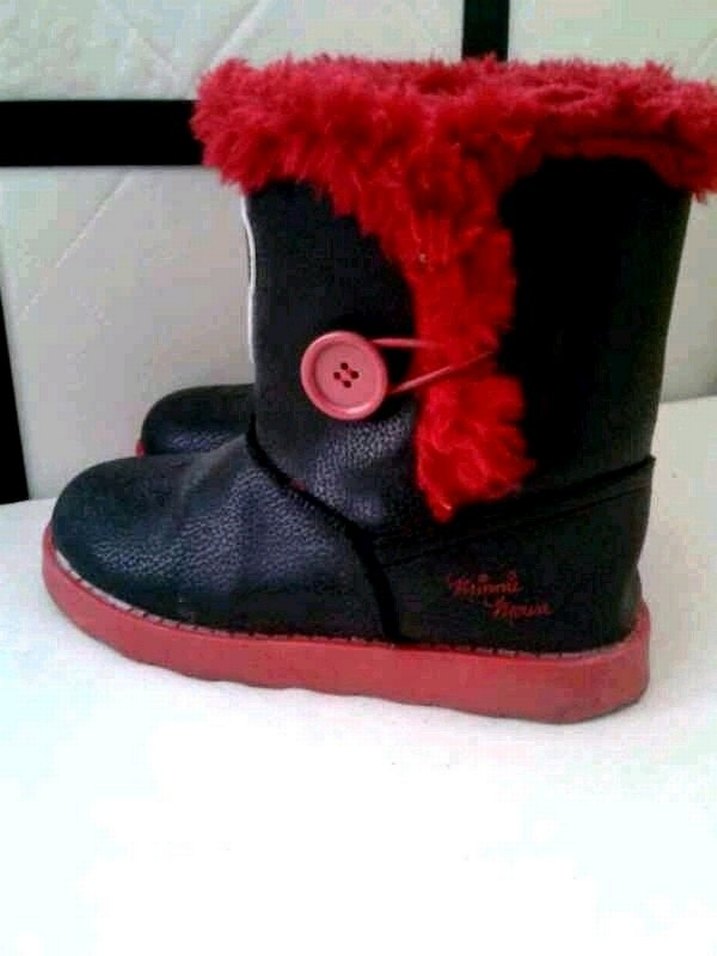 Kızlar için Kırmızı Kürklü Minnie Desenli Bot - Görsel 3